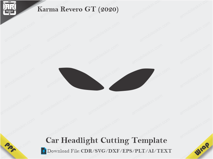Karma Revero GT (2020) Car Headlight Cutting Template