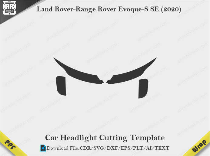 Land Rover-Range Rover Evoque-S SE (2020) Car Headlight Cutting Template
