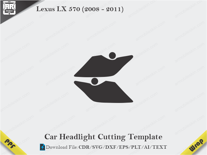 Lexus LX 570 (2008 – 2011) Car Headlight Cutting Template