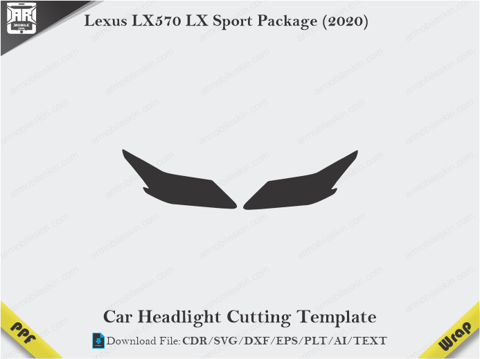 Lexus LX570 LX Sport Package (2020) Car Headlight Template