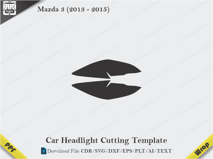 Mazda 3 (2013 – 2015) Car Headlight Cutting Template