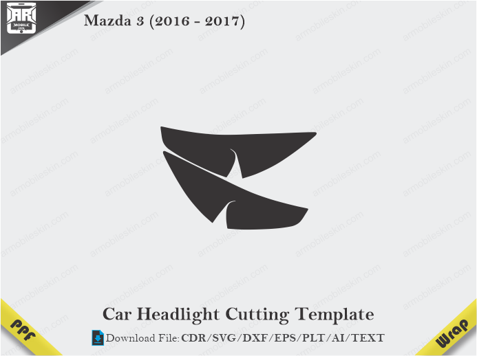 Mazda 3 (2016 – 2017) Car Headlight Cutting Template