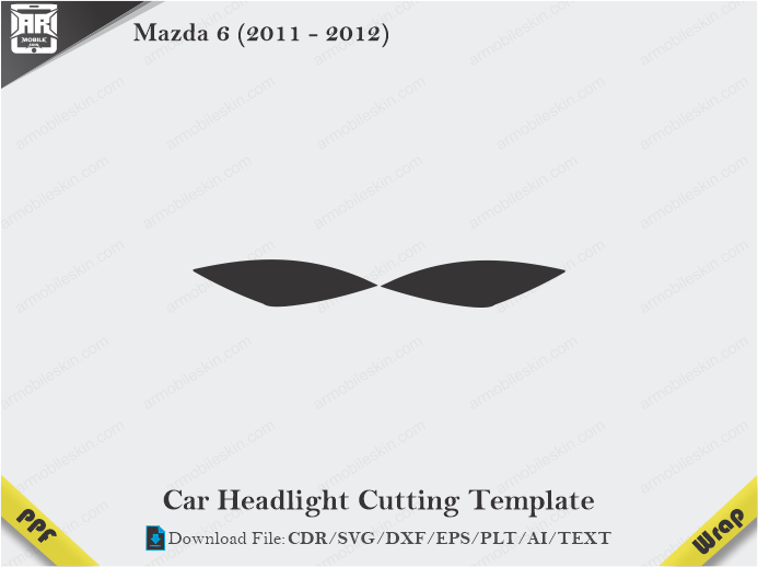 Mazda 6 (2011 – 2012) Car Headlight Cutting Template