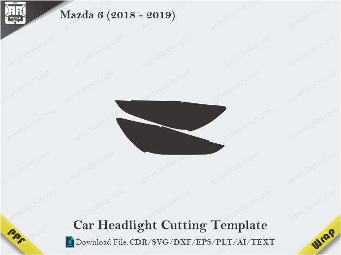 Mazda 6 (2018 – 2019) Car Headlight Cutting Template