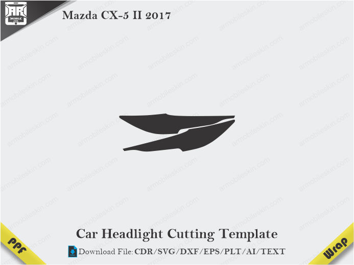 Mazda CX-5 II 2017 Car Headlight Cutting Template
