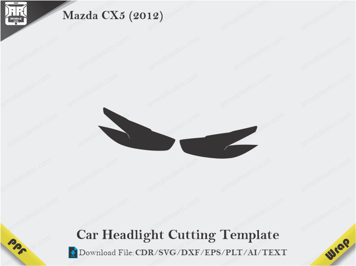 Mazda CX5 (2012) Car Headlight Cutting Template