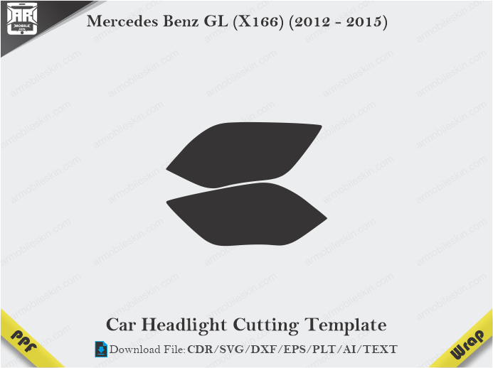 Mercedes Benz GL (X166) (2012 – 2015) Car Headlight Cutting Template