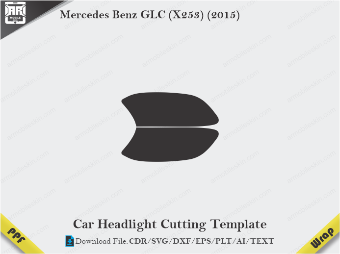 Mercedes Benz GLC (X253) (2015) Car Headlight Cutting Template