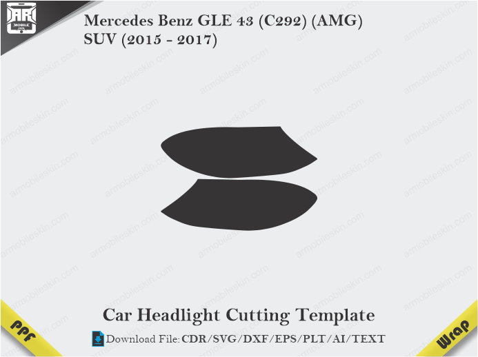 Mercedes Benz GLE 43 (C292) (AMG) SUV (2015 - 2017) Car Headlight Template