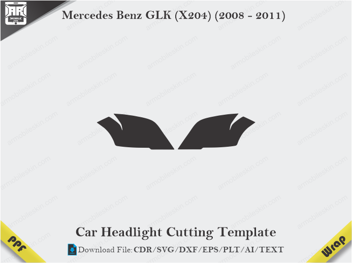 Mercedes Benz GLK (X204) (2008 - 2011) Car Headlight Template