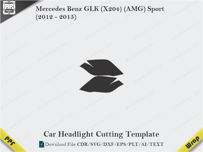 Mercedes Benz GLK (X204) (AMG) Sport (2012 - 2015) Car Headlight Template