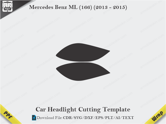 Mercedes Benz ML (166) (2013 - 2015) Car Headlight Template