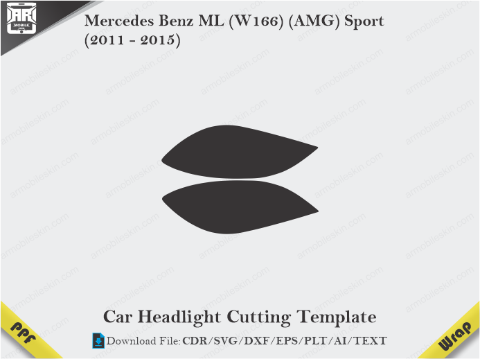 Mercedes Benz ML (W166) (AMG) Sport (2011 - 2015) Car Headlight Template