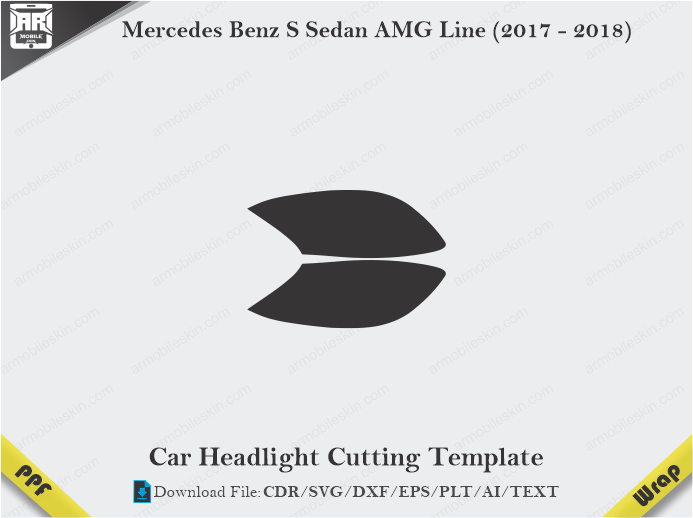 Mercedes Benz S Sedan AMG Line (2017 - 2018) Car Headlight Template
