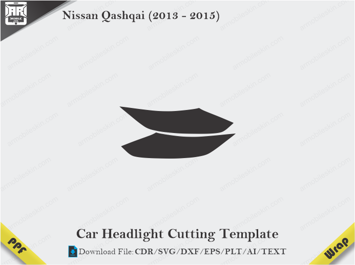 Nissan Qashqai (2013 – 2015) Car Headlight Cutting Template