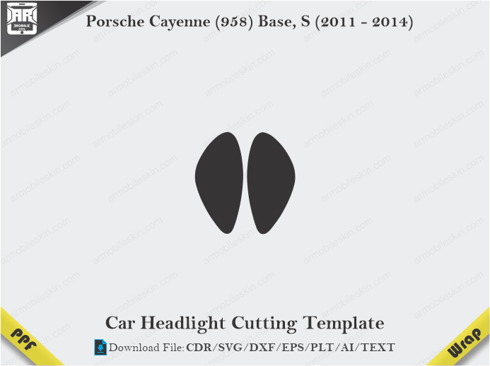 Porsche Cayenne (958) Base, S (2011 - 2014) Car Headlight Template