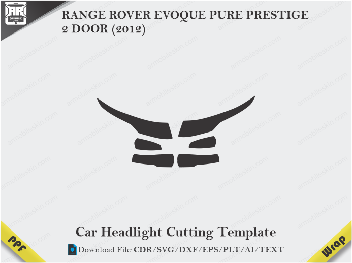 RANGE ROVER EVOQUE PURE PRESTIGE 2 DOOR (2012) Car Headlight Template