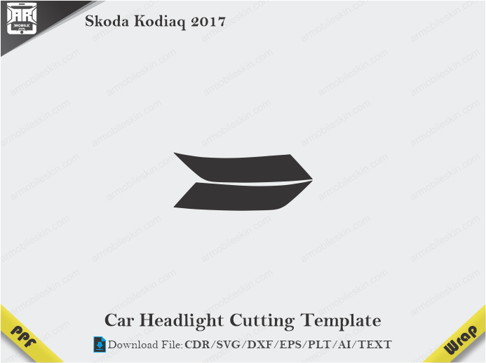 Skoda Kodiaq 2017 Car Headlight Cutting Template
