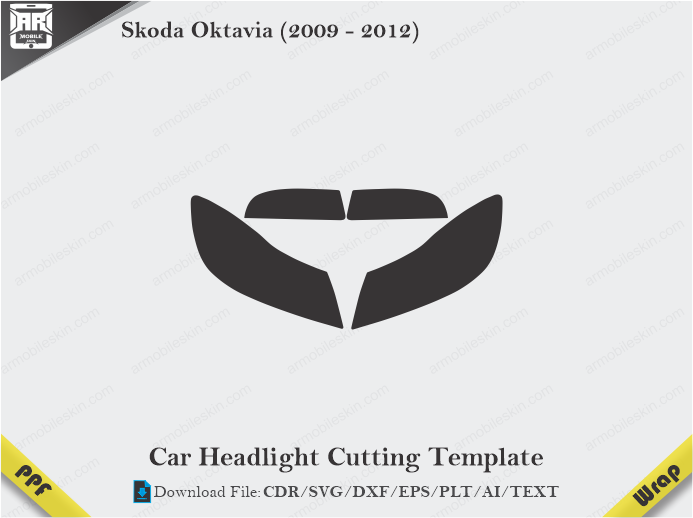 Skoda Oktavia (2009 – 2012) Car Headlight Cutting Template