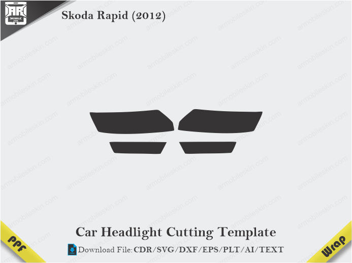 Skoda Rapid (2012) Car Headlight Cutting Template
