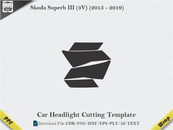 Skoda Superb III (3V) (2015 – 2019) Car Headlight Cutting Template