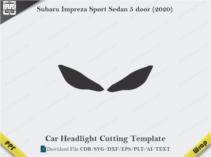 Subaru Impreza Sport Sedan 5 door (2020) Car Headlight Cutting Template