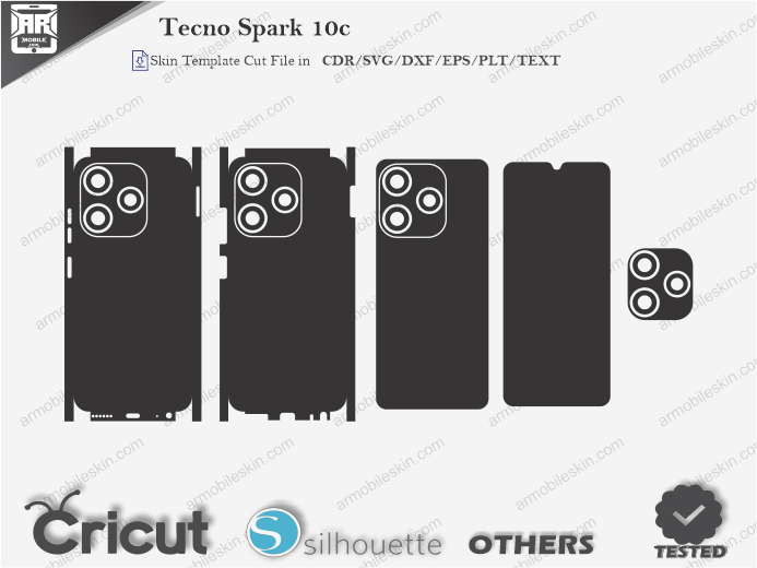 Tecno Spark 10c Skin Template Vector