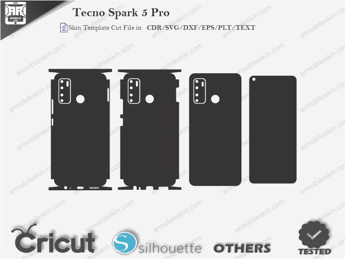 Tecno Spark 5 Pro Skin Template Vector