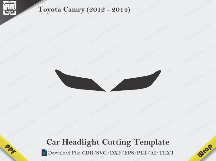 Toyota Camry (2012 – 2014) Car Headlight Cutting Template
