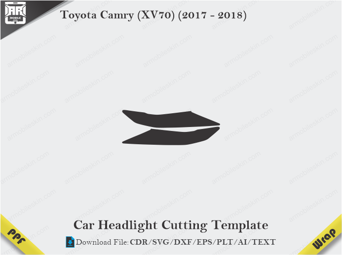 Toyota Camry (XV70) (2017 – 2018) Car Headlight Cutting Template