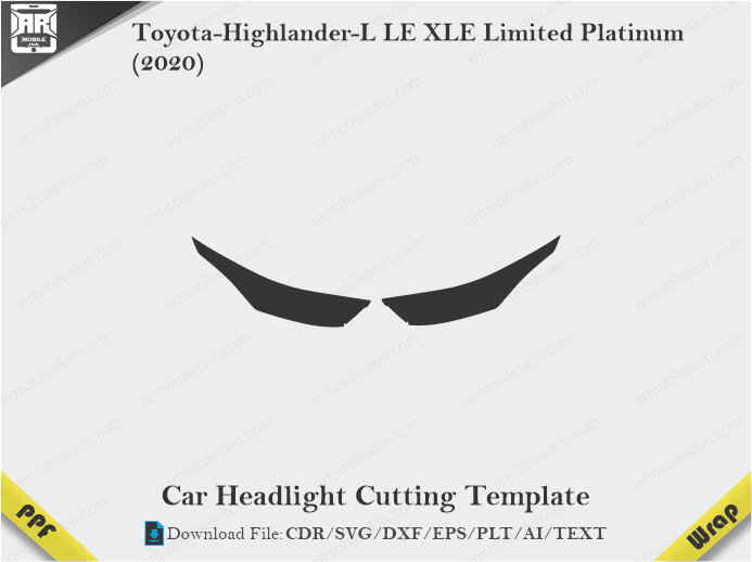 Toyota-Highlander-L LE XLE Limited Platinum (2020) Car Headlight Template