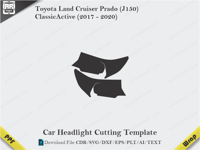 Toyota Land Cruiser Prado (J150) ClassicActive (2017 - 2020) Car Headlight Template