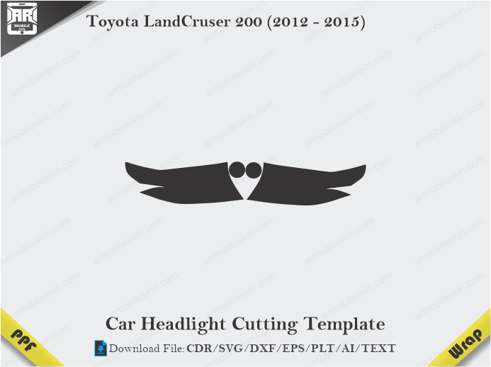 Toyota LandCruser 200 (2012 - 2015) Car Headlight Template