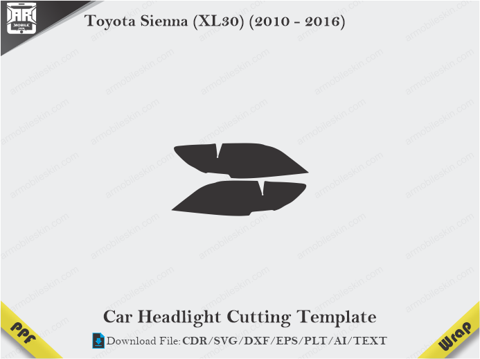 Toyota Sienna (XL30) (2010 - 2016) Car Headlight Template