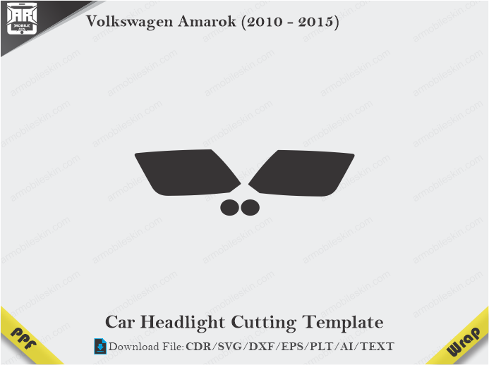 Volkswagen Amarok (2010 – 2015) Car Headlight Cutting Template