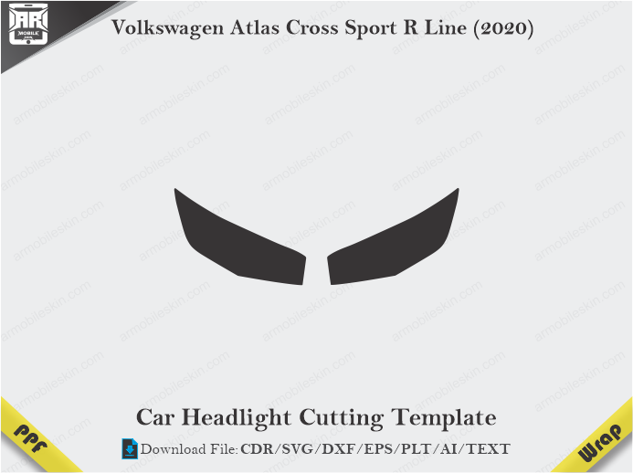 Volkswagen Atlas Cross Sport R Line (2020) Car Headlight Cutting Template