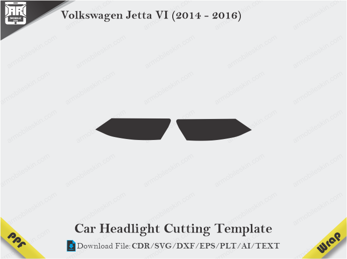 Volkswagen Jetta VI (2014 – 2016) Car Headlight Cutting Template