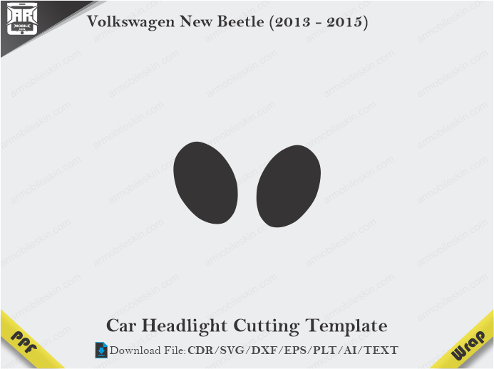 Volkswagen New Beetle (2013 – 2015) Car Headlight Cutting Template