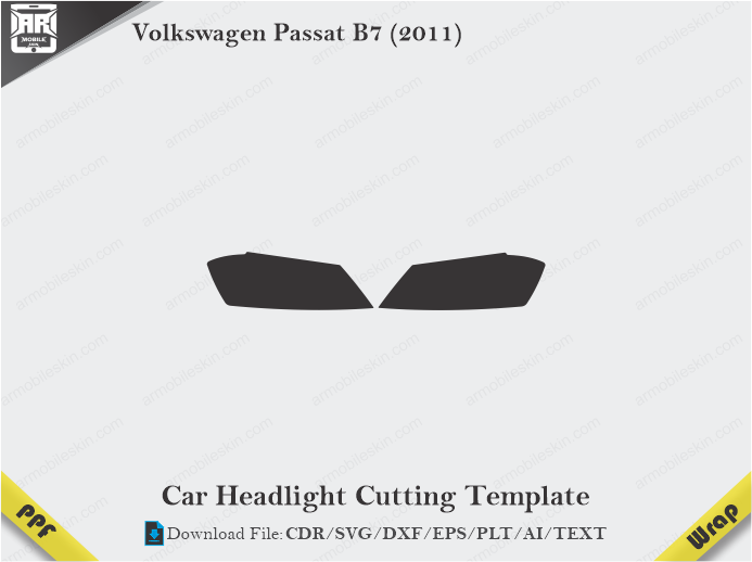Volkswagen Passat B7 (2011) Car Headlight Template