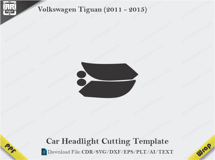 Volkswagen Tiguan (2011 – 2015) Car Headlight Cutting Template