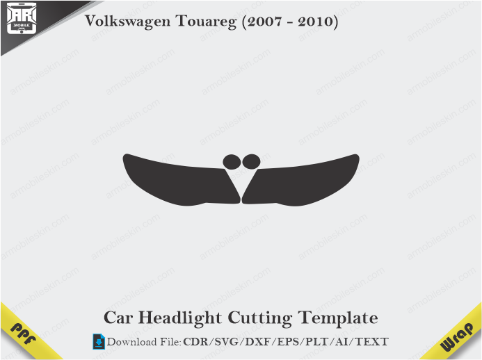 Volkswagen Touareg (2007 – 2010) Car Headlight Cutting Template