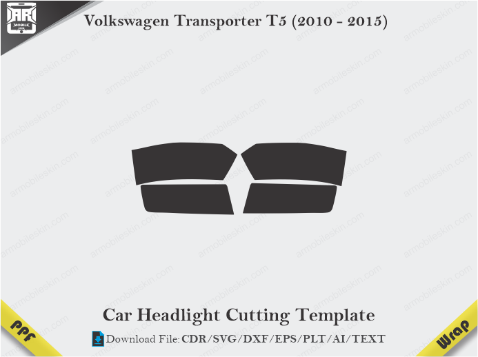 Volkswagen Transporter T5 (2010 - 2015) Car Headlight Template