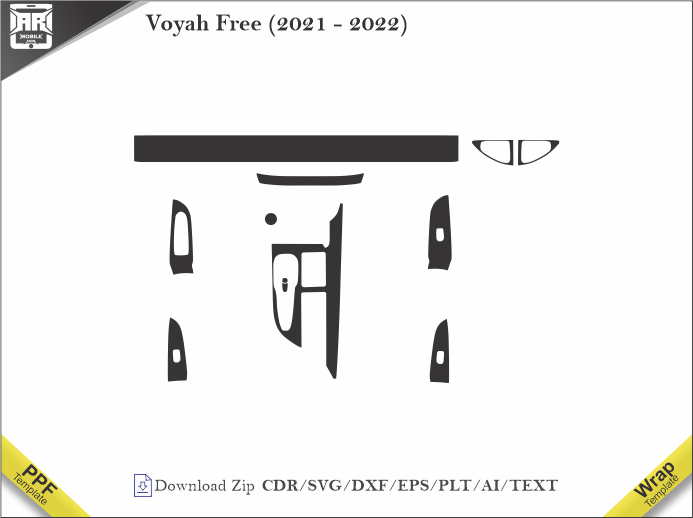 Voyah Free (2021 - 2022) car interior cutting template