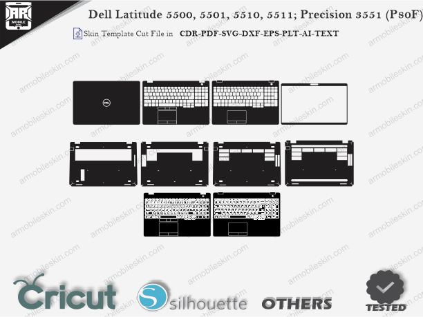Dell Latitude 5500, 5501, 5510, 5511; Precision 3551 (P80F) Skin Template Vector