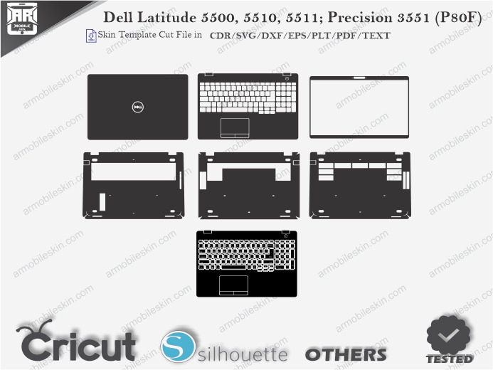 Dell Latitude 5500, 5510, 5511; Precision 3551 (P80F) Skin Template Vector