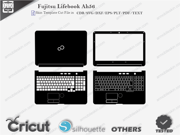 Fujitsu Lifebook AH56 Skin Template Vector