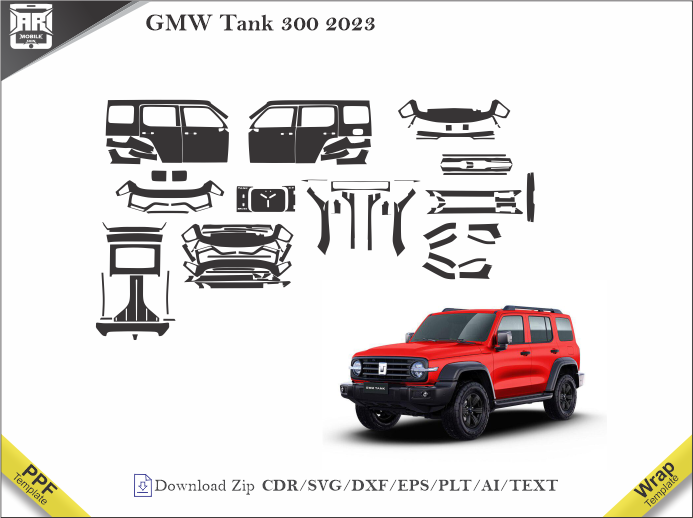 GMW Tank 300 2023 Car PPF Template
