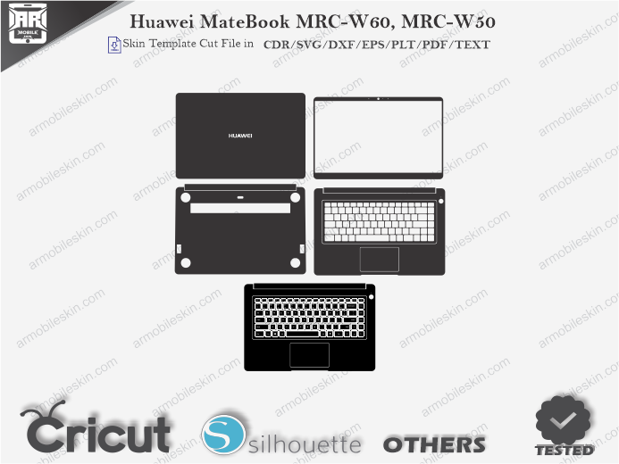 Huawei MateBook MRC-W60, MRC-W50 Skin Template Vector