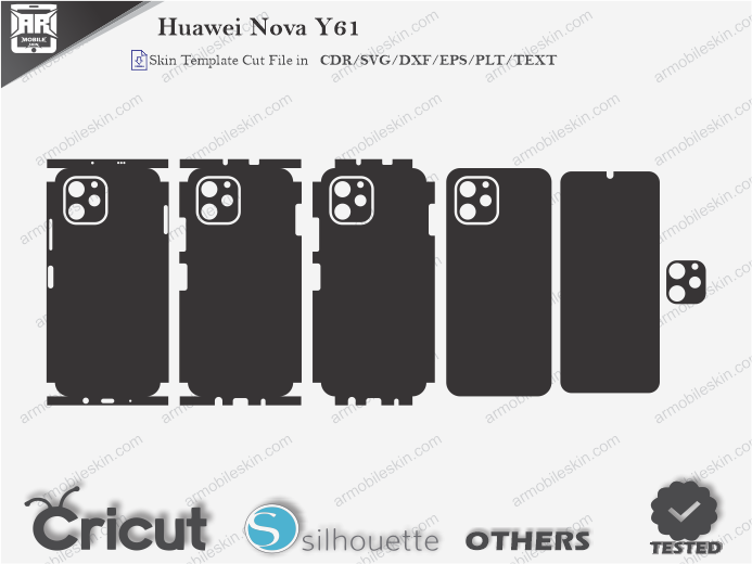 Huawei Nova Y61 Skin Template Vector