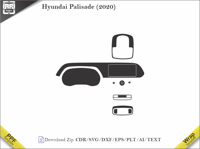 Hyundai Palisade (2020) Car Interior PPF or Wrap Template